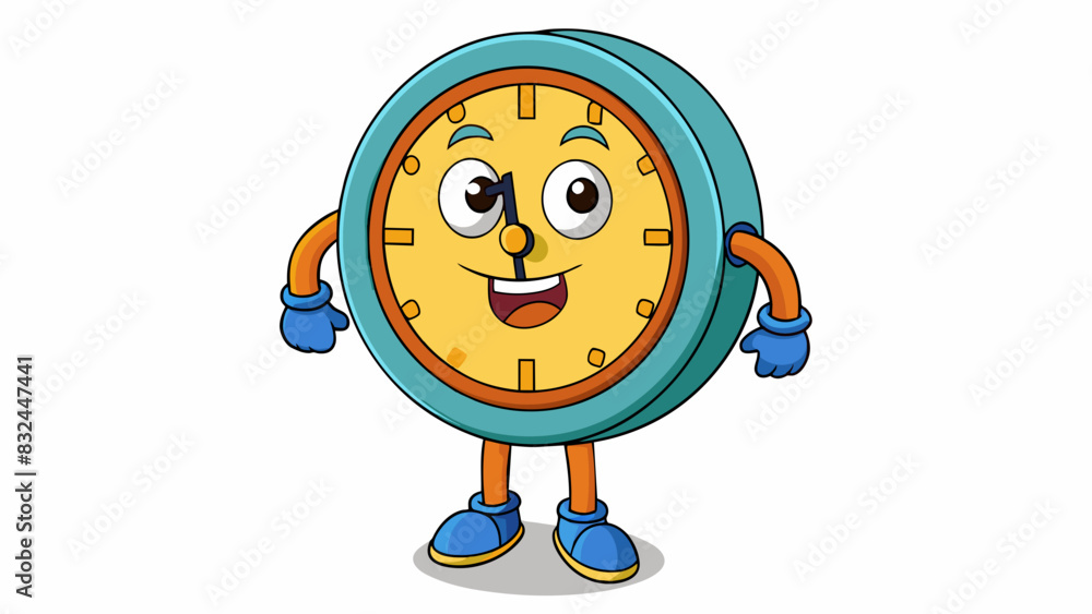 Fototapete Clocks are a fundamental tool used to measure time. They come in various forms such as a traditional clock with hands and numbers or a digital clock. Cartoon Vector.