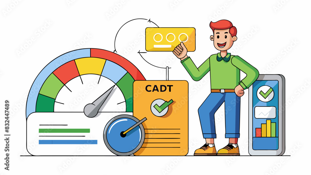 Poster Credit score A numerical representation of a persons creditworthiness based on their past credit history payment behavior and use of credit.. Cartoon Vector.