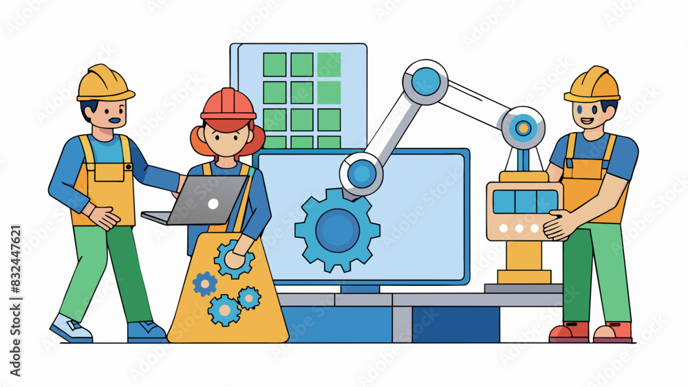 Poster Engineers are experts in machines and technology being able to design and construct intricate devices that perform specific tasks. They are constantly. Cartoon Vector.