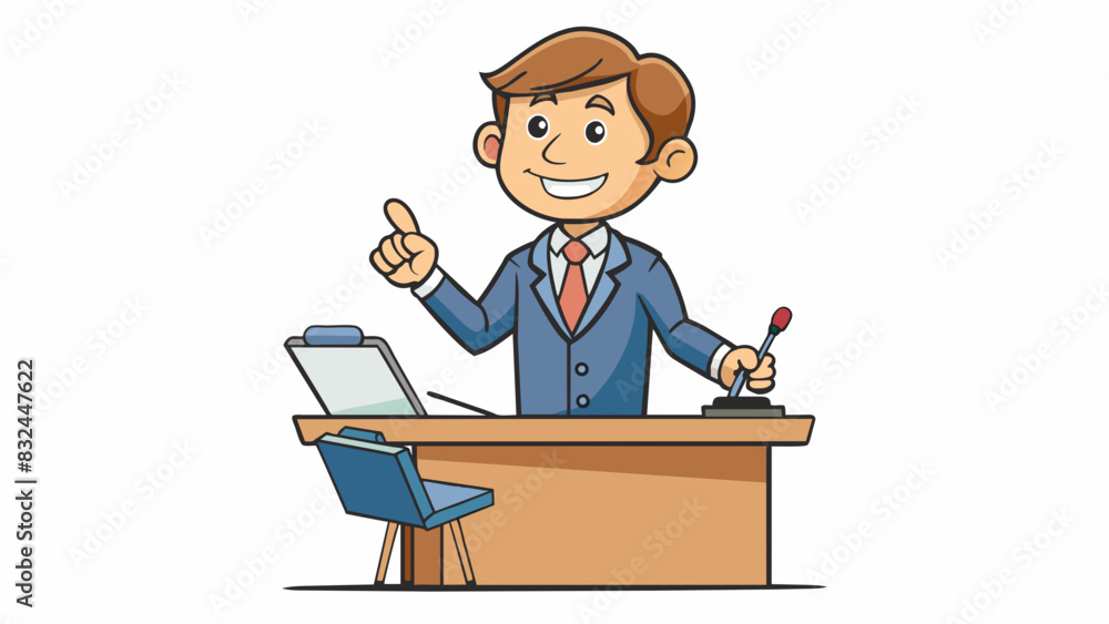 Aufkleber expecting a successful presentation a neatly organized desk with papers and notes laid out in a odic
