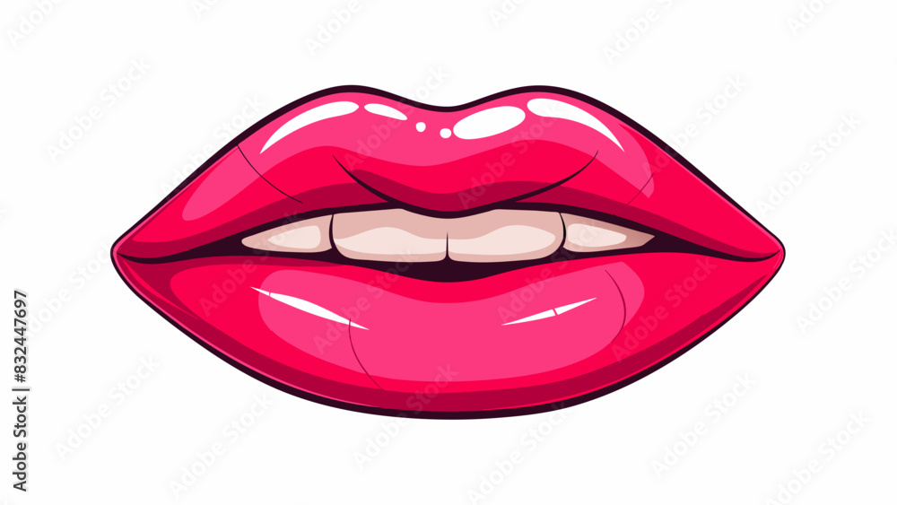 Poster glossy and vibrant with a shiny and vibrant finish these lips demand attention and exude a gl aura..