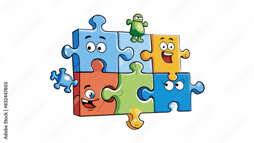 Poster I am like a puzzle made up of various unique pieces that come together to form a complete and complex picture. I am constantly evolving and. Cartoon Vector.