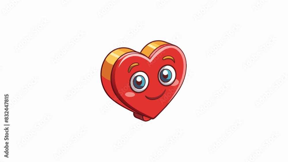 Poster Heart A shape with a point at the bottom and a rounded top resembling a symbol of love or a piece of candy.. Cartoon Vector.