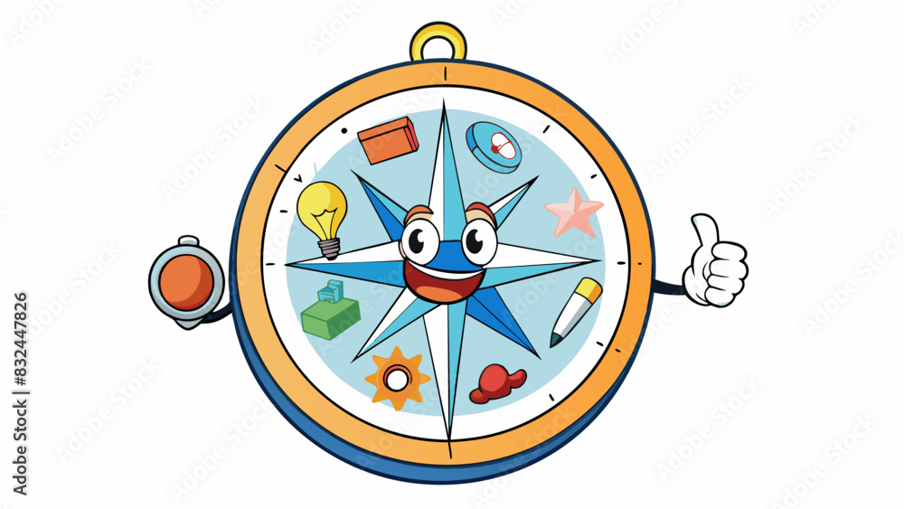 Poster I am like a compass always pointing in the direction of my passions and values. I have a strong sense of direction and am always guided by my inner. Cartoon Vector.
