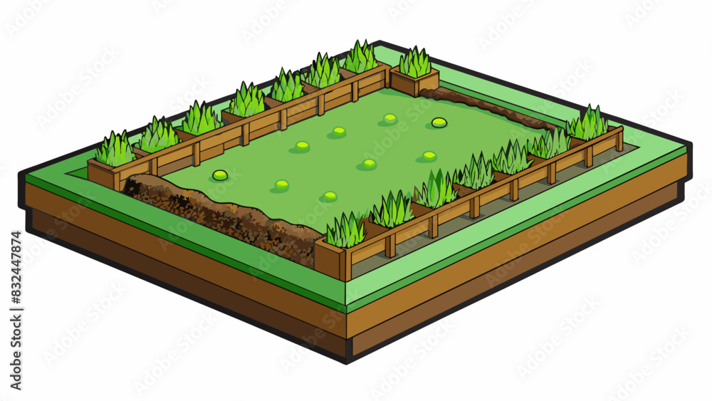 Aufkleber in a backyard garden a new section of the lawn has been freshly laid showing the distinct lines wher