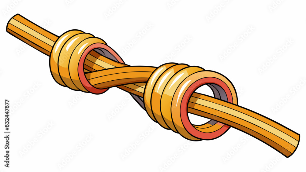Aufkleber Imagine a bundle of tiny thin fibers twisted together to create a strong and sy cord. This type of string is commonly used to hang up clothing or as a. Cartoon Vector.