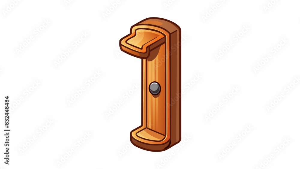 Fototapete Initial is a wooden door handle shaped like a letter I. It has a smooth polished surface and is the first thing you touch when entering a room.. Cartoon Vector.