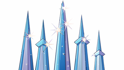 One of the most striking features of the mar is the towering towering spires that seemingly defy gravity and reach towards the dark starspeckled sky.. Cartoon Vector.