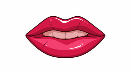 Plump and textured These lips have a slight pout and are slightly textured giving them an alluring and appearance.. Cartoon Vector.