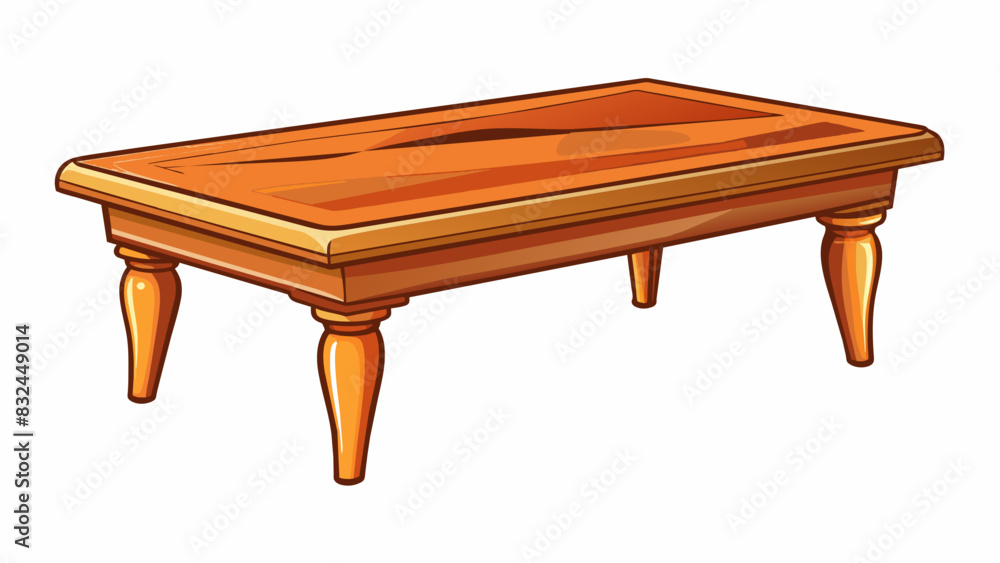 Poster Select an object that is made of four wooden legs and a flat top. It has a sy construction and can comfortably sit four people. The surface of the. Cartoon Vector.