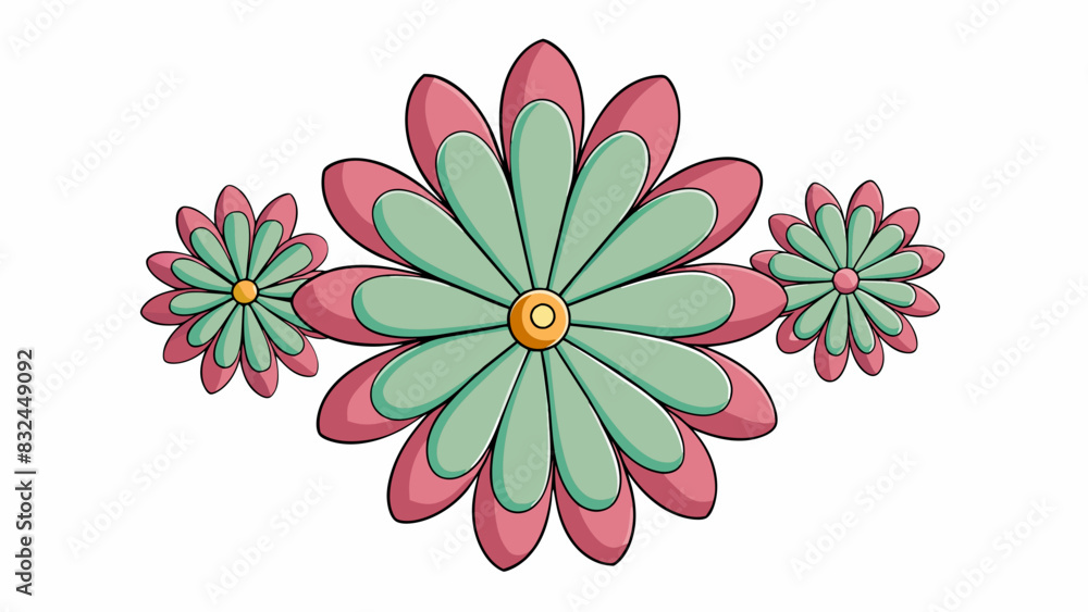 Aufkleber some flowers have thin delicate petals while others have large sy ones.. cartoon vector.
