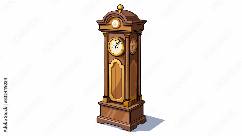 Poster the antique grandfather clock stood tall and regal in the corner its intricate carvings and golden f