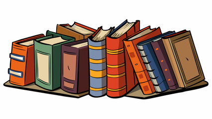The avid reader could occupy every inch of shelf space with her extensive book collection. Her favorites were hardcover with worn dust jackets and she. Cartoon Vector.