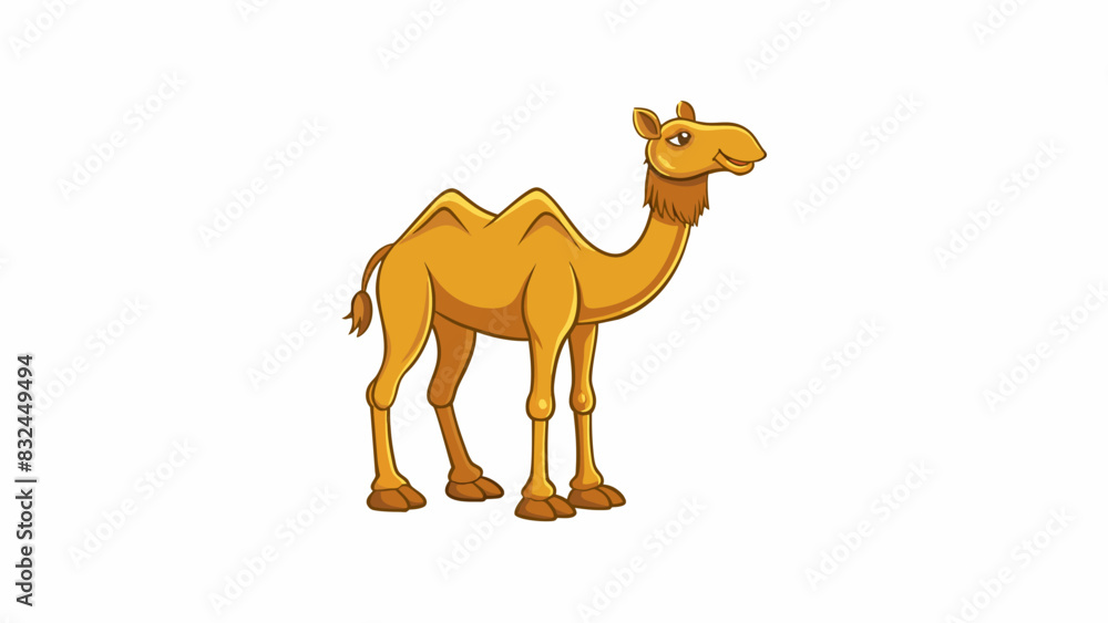 Poster the camel stood tall with a hump on its back its long neck stretched towards the sky. its thick gy c