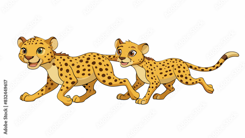 Poster the cheetahs spotted fur blended into a blur as it bolted across the african savannah with impressiv