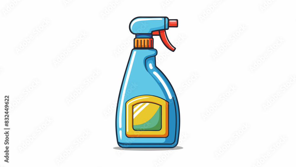 Poster the cleaning agent is a tough nononsense bottle with a spray nozzle. its label boasts of its ability