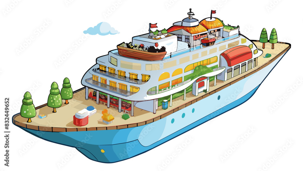 Poster the colossal cruise ship was a floating city boasting multiple restaurants pools and entertainment a