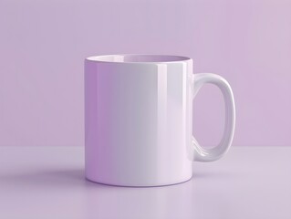Plain White Mug Cup, Mockup on light purple background hue, minimal, wallpaper background, mockup display for product