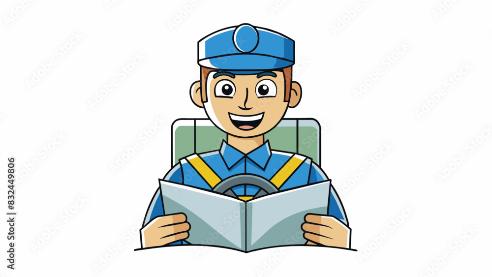 Poster The driver had a map open on their lap and frequently checked it while driving. They had a odical and detailoriented approach wanting to ensure they. Cartoon Vector.
