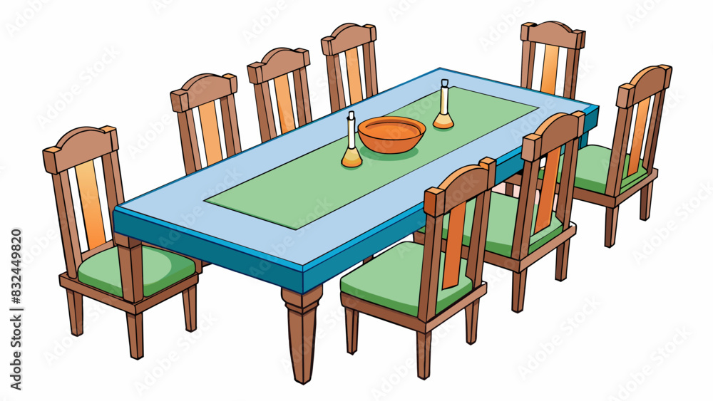 Poster the dining room table could be extended by pulling out the leaves on either side providing enough sp
