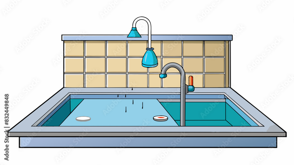 Poster The dripping faucet echoed throughout the empty kitchen each drop hitting the sink with a slow and monotonous rhythm. Despite its annoying sound it. Cartoon Vector.