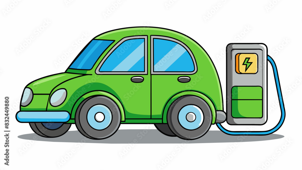 Poster the electric vehicle boasts an efficient and ecofriendly design with a rechargeable battery that can