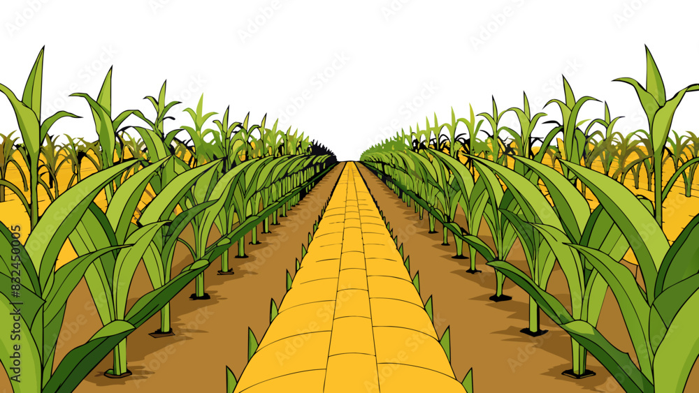Poster the farmers fields were filled with rows upon rows of tall stalks of corn already turning a rich sha