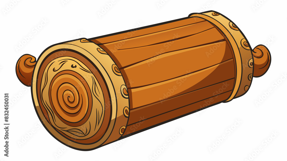 Poster The final roll was a large rectangular shape with a flat bottom. It was made of dark heavy wood and had intricate carvings along its sides. When. Cartoon Vector.