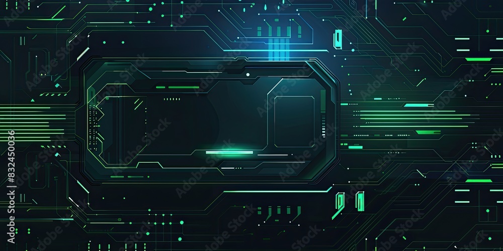 Aufkleber a image of a computer circuit board with green lights