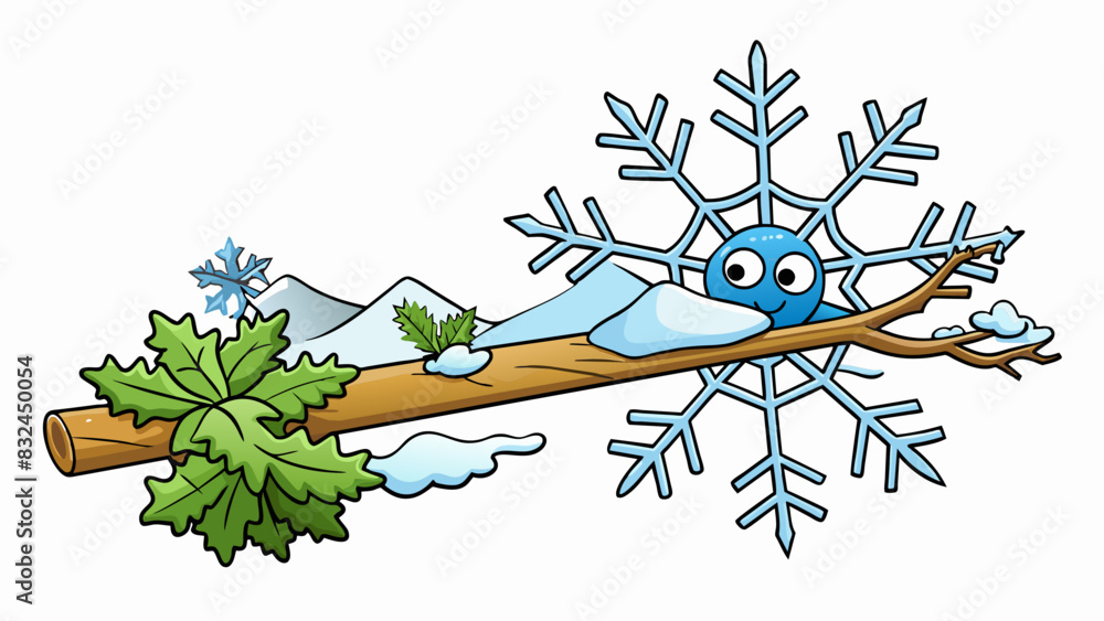Fototapete the first snowflake of winter gently landed on the branches transforming the landscape into a winter