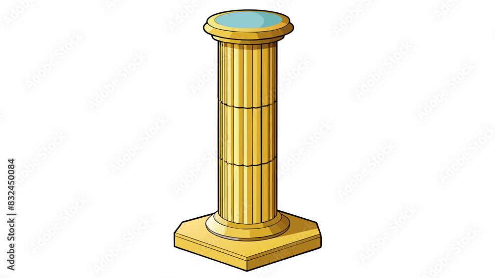 Poster The first column stands tall and strong with a sy round base and a smooth polished surface. Four evenlyspaced grooves run down its length adding a. Cartoon Vector.