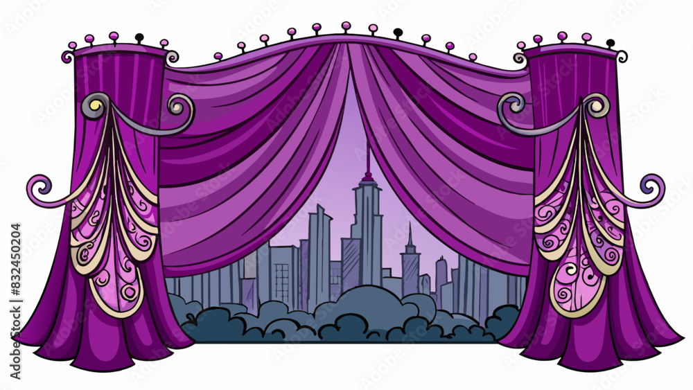 Poster the heavy ds were shut muffling the sound of the bustling city below. their rich purple fabric was a