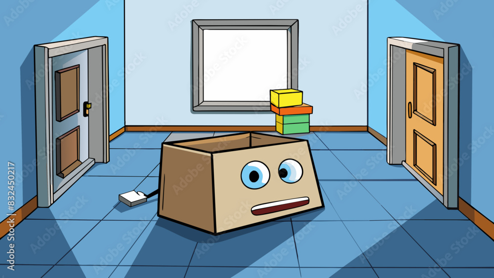 Poster The hollow sound echoed through the empty room as the last box was moved out leaving behind only the memories of the previous occupant.. Cartoon Vector.