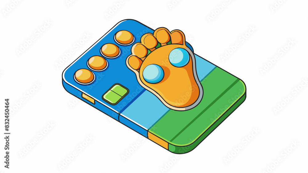 Poster the length of a babys foot which is about the size of a credit card.. cartoon vector.