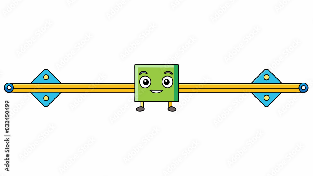 Aufkleber The middle point of a line with equal distances on either side and a perfectly symmetrical shape.. Cartoon Vector.