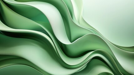 background with abstract, twisting ribbons of different shades of green