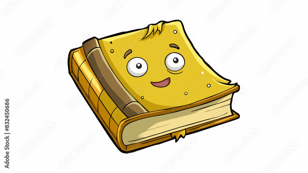 Aufkleber the old book sat on the shelf its pages yellowed and worn from years of use. as its cover was od the