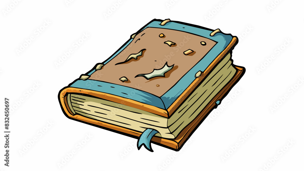 Poster the old beatenup book was miraculously still intact despite years of neglect and being left out in t