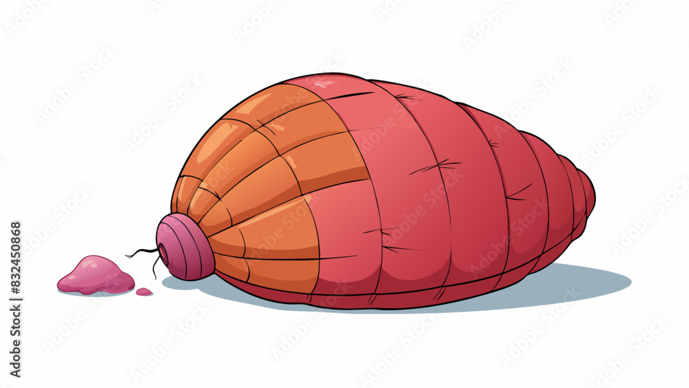 Poster the partially deflated balloon lay on the ground its once vibrant color now faded and its shape dist