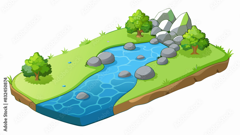 Aufkleber the passage od up into a small clearing where a babbling brook flowed gently over smooth rounded peb