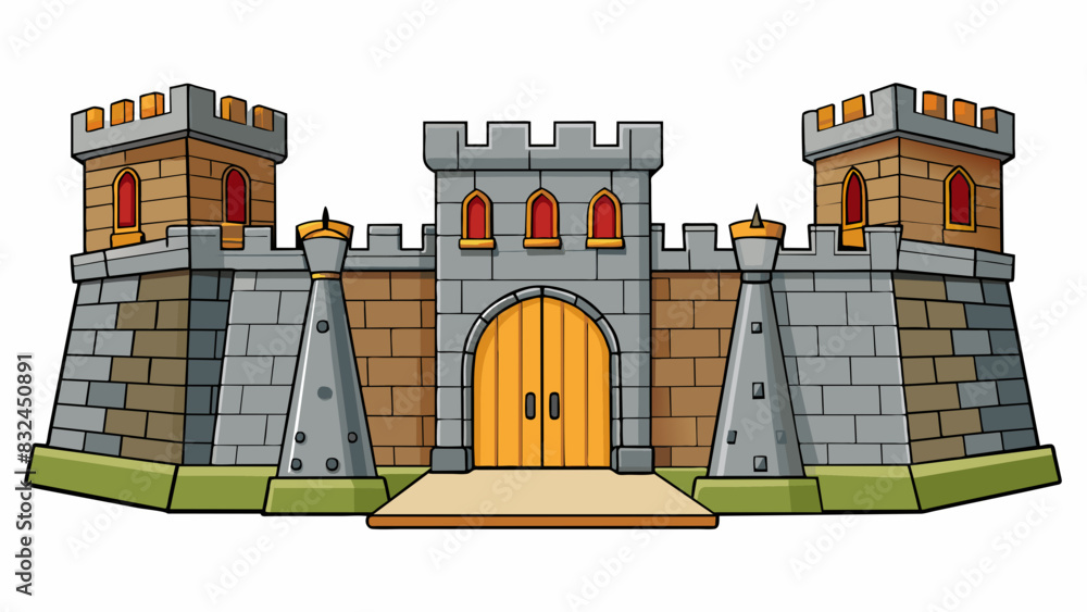 Poster the powerful fortress stood tall against the raging siege its towering walls and imtrable gates serv