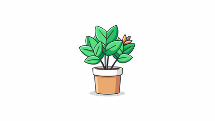 Obraz premium The perfect houseplant for a beginner is lowmaintenance with shiny leaves and vibrant flowers. It thrives in indirect sunlight and only needs to be. Cartoon Vector.