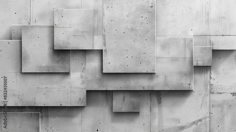 Poster grey background with a minimalist geometric pattern in white