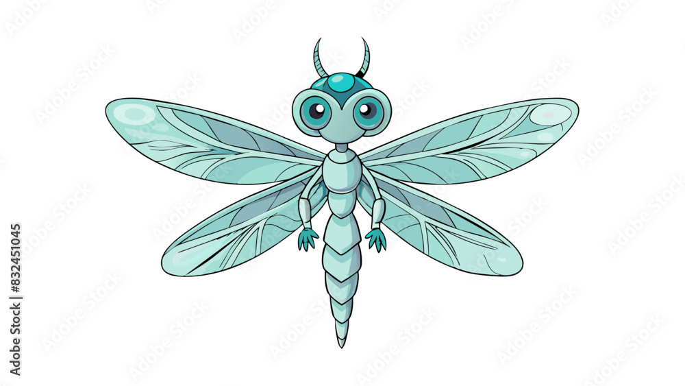 Poster The second illustration shows a pair of delicate translucent wings like those of a dragonfly. The wings are fragilelooking but seem to shimmer in the. Cartoon Vector.