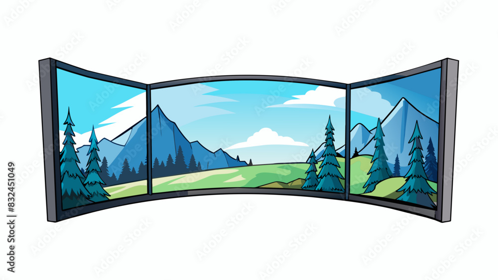 Aufkleber the screen was a thin curved sheet of glass that stretched from one end of the room to the other. it