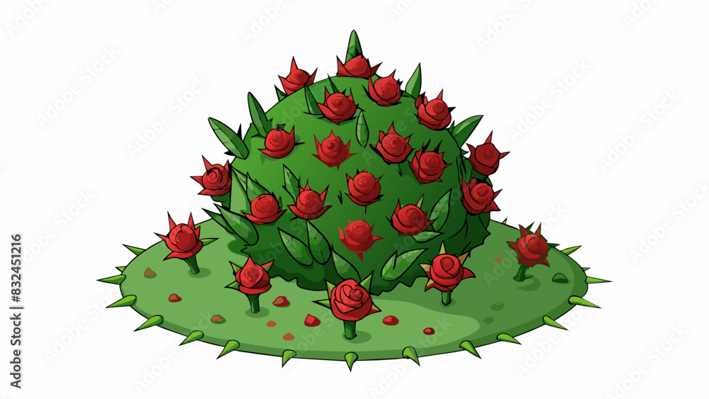 Aufkleber the spiky thorns on the rose bush were sharp and unforgiving ready to anyone who dared to touch them