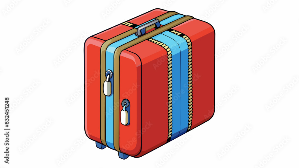 Poster The suitcase expanded to fit all of its contents thanks to the builtin expandable zipper that allowed for additional storage space.. Cartoon Vector.