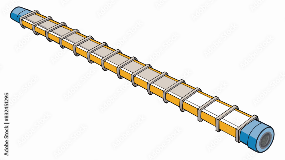 Poster The telescoping ladder had multiple sections that could be pulled out to extend its length making it easy to reach high places.. Cartoon Vector.
