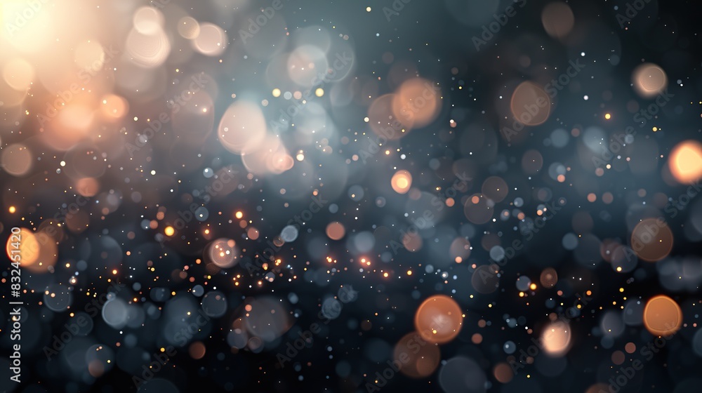 Poster grey background with a soft gradient and subtle bokeh lights