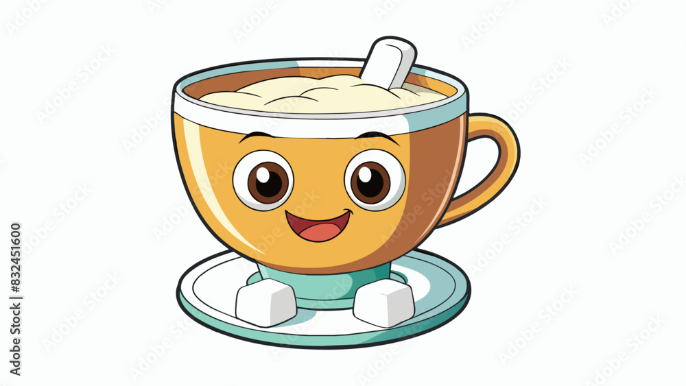 Aufkleber this rhyme highlights the enjoyable and indulgent quality of adding sugar to tea.. cartoon vector.